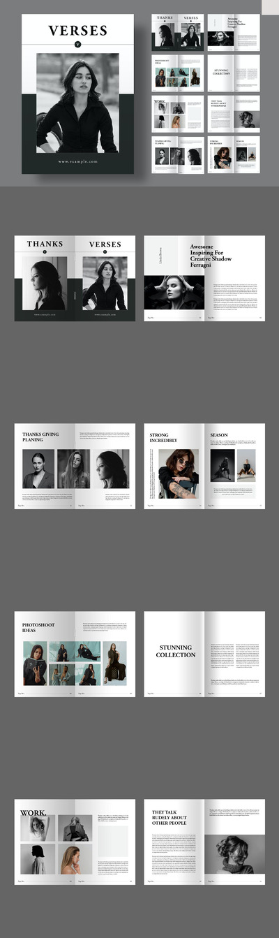 极简主义杂志画册模版 (INDD)