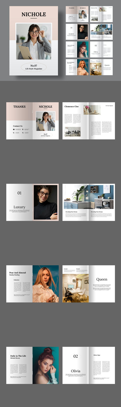 时尚杂志排版画册模版 (INDD)