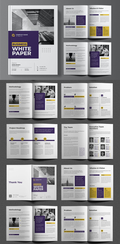 商业白皮书宣传册画册模版 (INDD)