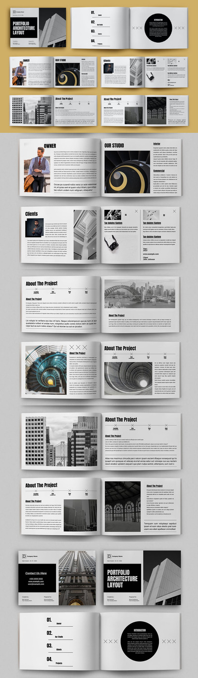 建筑作品集杂志设计画册模版 (INDD)