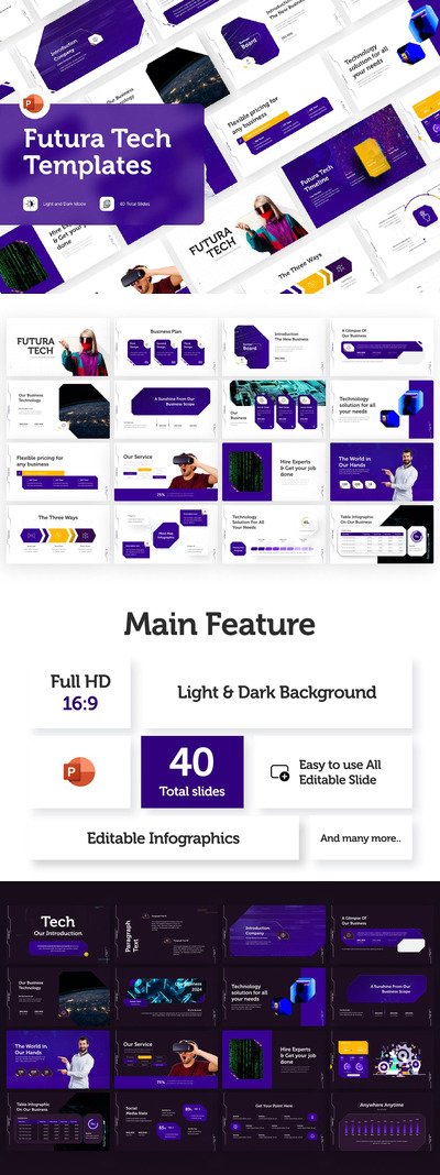 未来技术PPT模版 (PPTX)