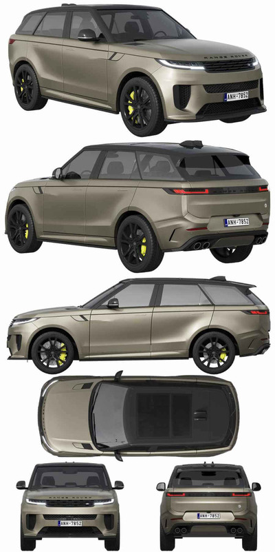 2024款Land Rover Range Rover Sport SV路虎揽胜运动版SUV汽车3D模型（OBJ,FBX,MAX）