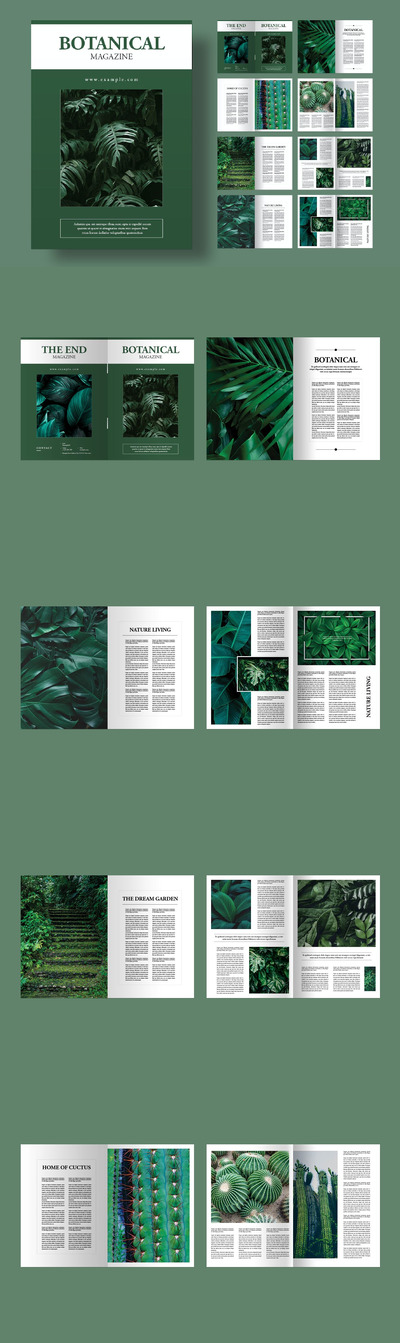 植物杂志画册模版 (INDD)