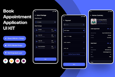 预约移动应用APP UI KIT (FIG,SKETCH,XD)