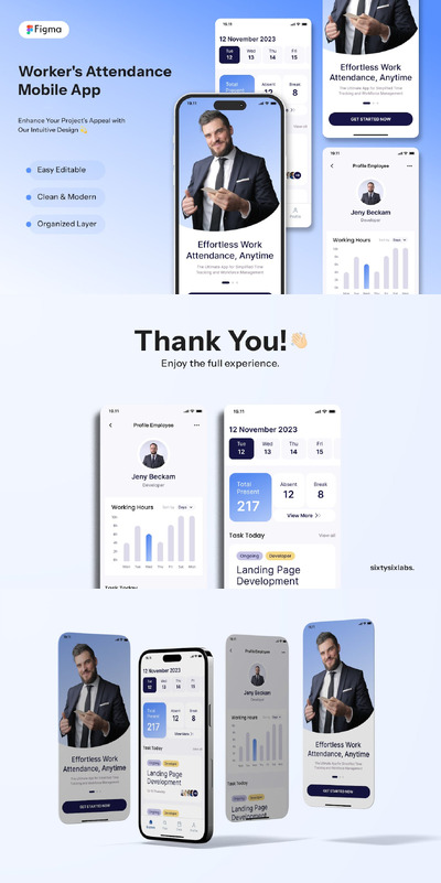 工人考勤应用APP UI KIT (FIG)