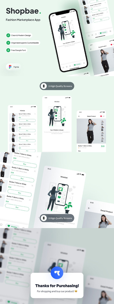电商愿望清单页面APP UI KIT (FIG)