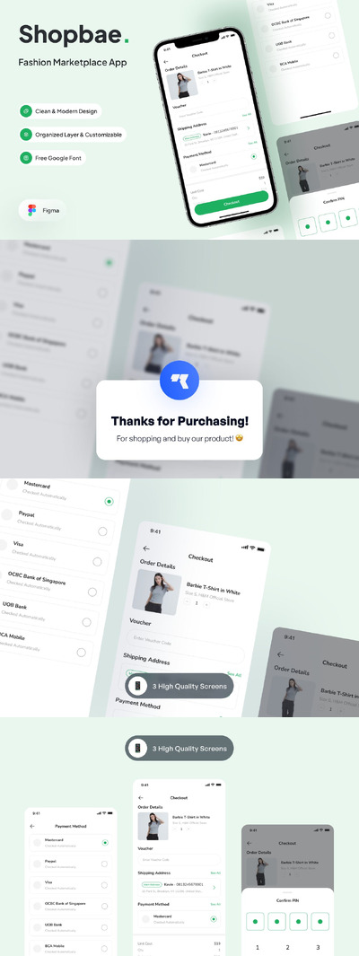 电商结账页面APP UI KIT (FIG)