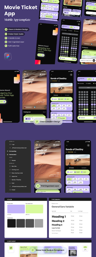 电影票移动应用APP UI KIT (FIG)