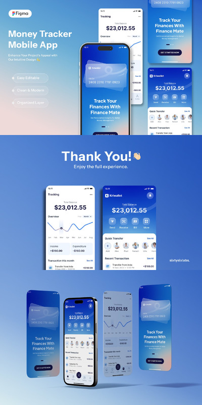 资金追踪器每月预算APP UI KIT (FIG)