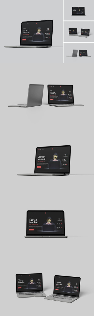 笔记本电脑样机 (PSD,PDF)