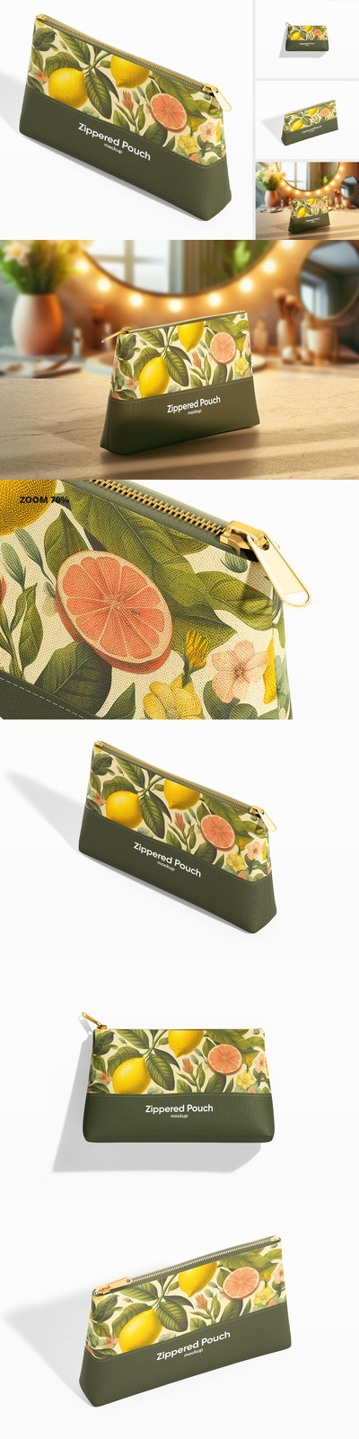 化妆品拉链袋样机 (PSD)