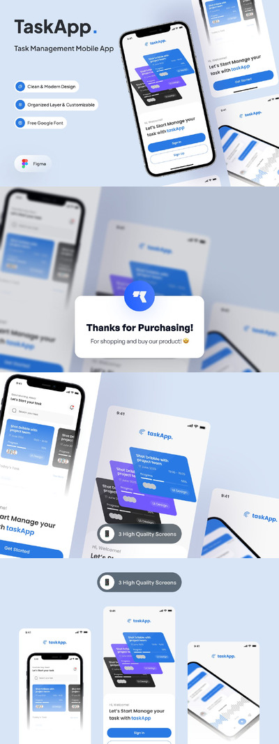 任务管理应用程序 - 入门页面App UI Kit (FIG)