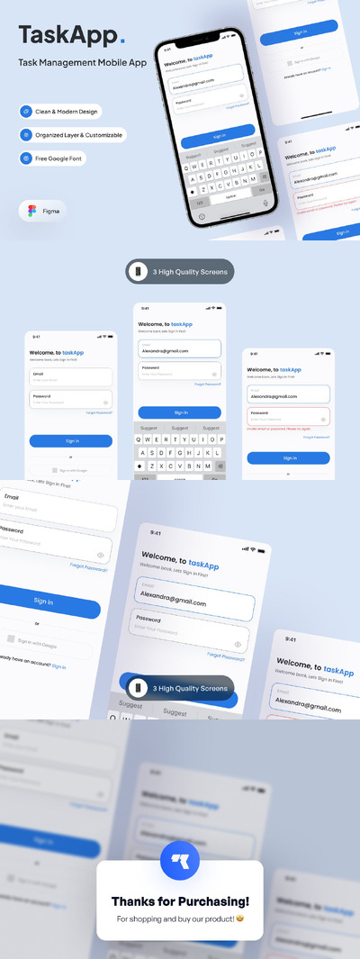 任务管理应用App UI Kit (FIG)