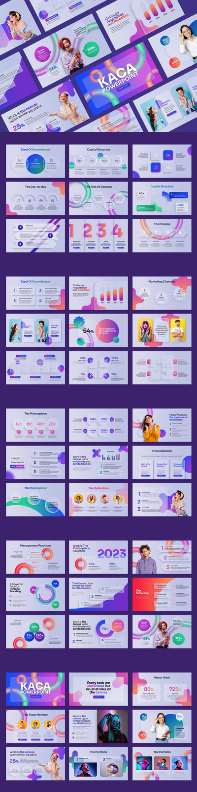 时尚多彩的业务PPT模版 (PPTX)