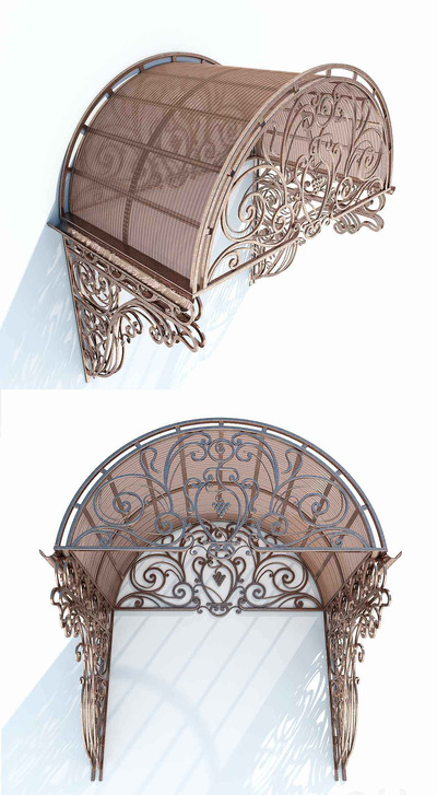 带花纹装饰的金属遮阳顶棚3D模型（OBJ,FBX,MAX）