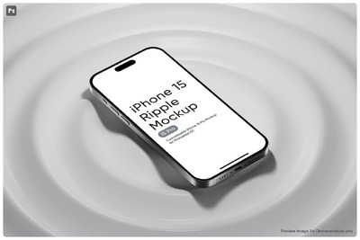 iPhone 15 Pro 波纹样机 (PSD)