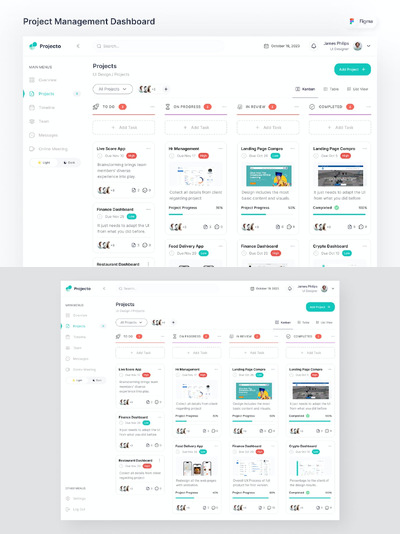 项目管理仪表板网页UI模版 (FIG)