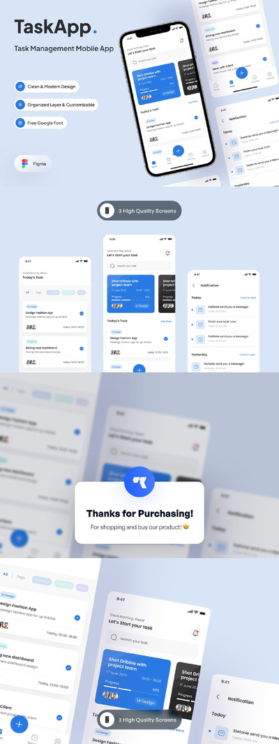 任务管理  App UI Kit (FIG)
