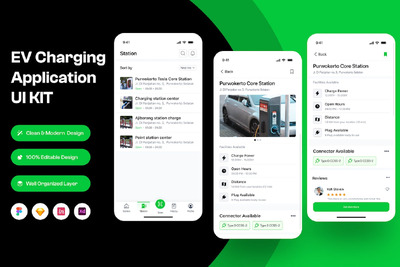 电动汽车充电移动应用程序 (FIG,SKETCH,XD)