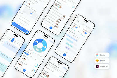 工作管理移动应用 App UI Kit (SKETCH,FIG,XD)