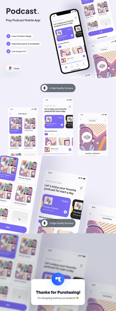 播客应用 App UI Kit (FIG)