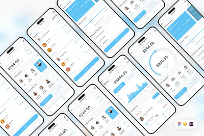 支付拆分移动应用 App UI Kit (SKETCH,FIG,XD)