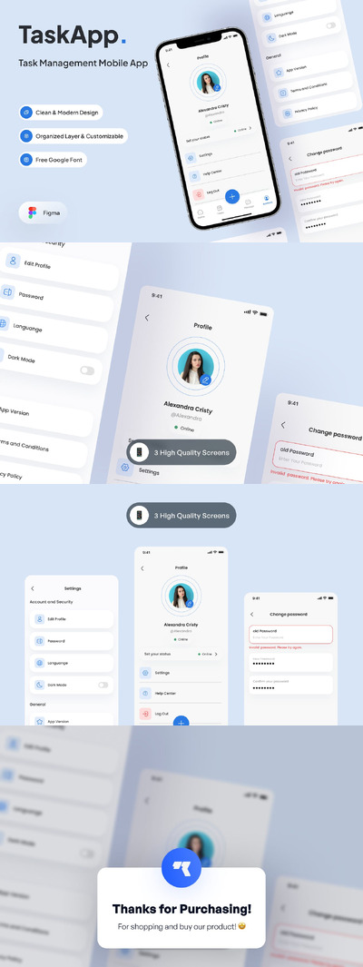 任务管理-更改密码 App UI Kit (FIG)