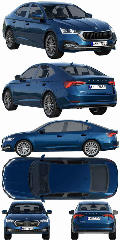2020 Skoda Octavia汽车3D模型（FBX,MAX）