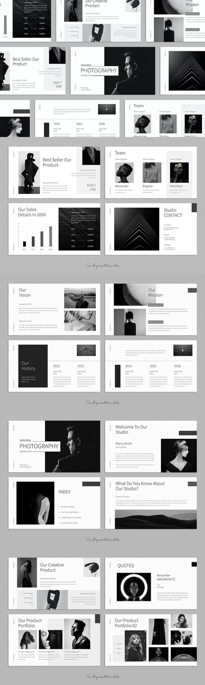 极简摄影PPT模版 (PPTX)