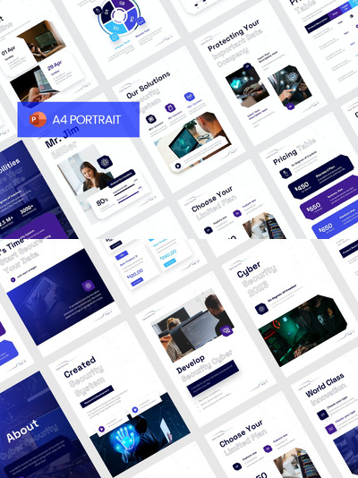 网络安全肖像PPT模版 (PPTX)