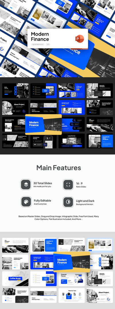 现代金融PPT模版 (PPTX)