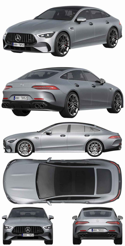 2023奔驰Mercedes-Benz AMG GT53 4-Door汽车3D模型（OBJ,FBX,MAX）
