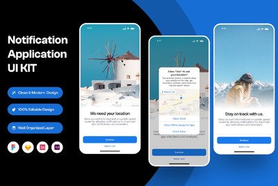 通知移动应用App UI Kit (FIG,SKETCH,XD)