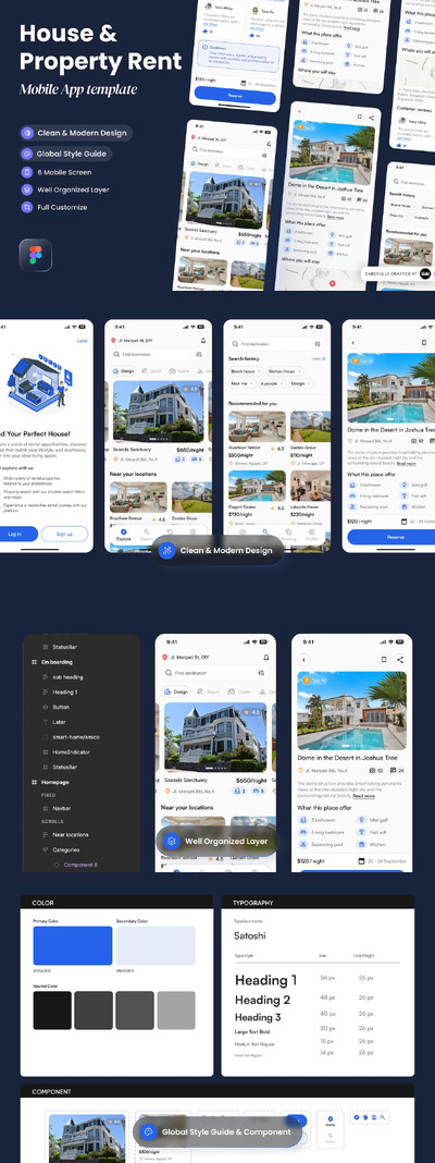 房产租赁移动应用App UI Kit (FIG)