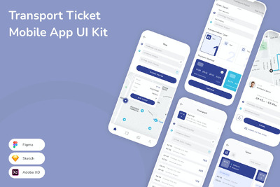 交通票移动应用App UI Kit (SKETCH,FIG,XD)