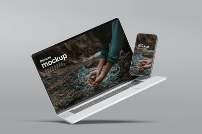 Macbook 和 iPhone 样机 (PSD,JPG)
