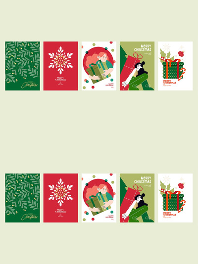 圣诞节和新年贺卡 (EPS,JPG)