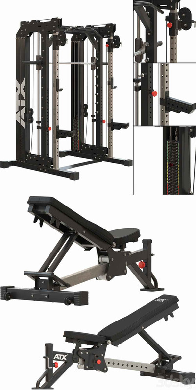 ATX Smith Cable室内家庭健身器材 健身设备3D模型（OBJ,MAX）