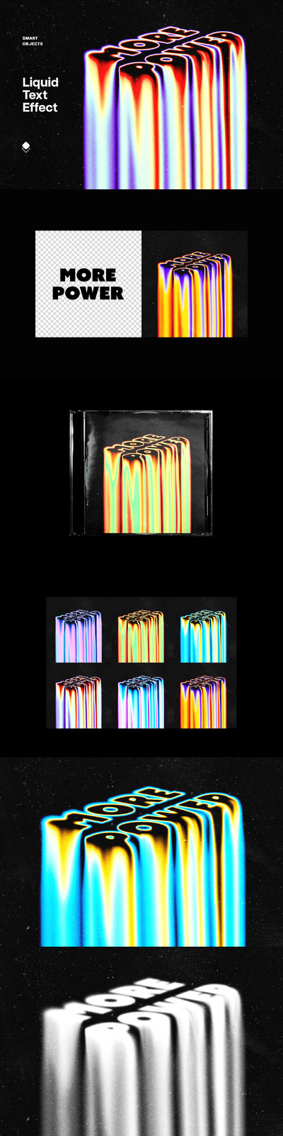 液体融化的文字效果 (PSD)