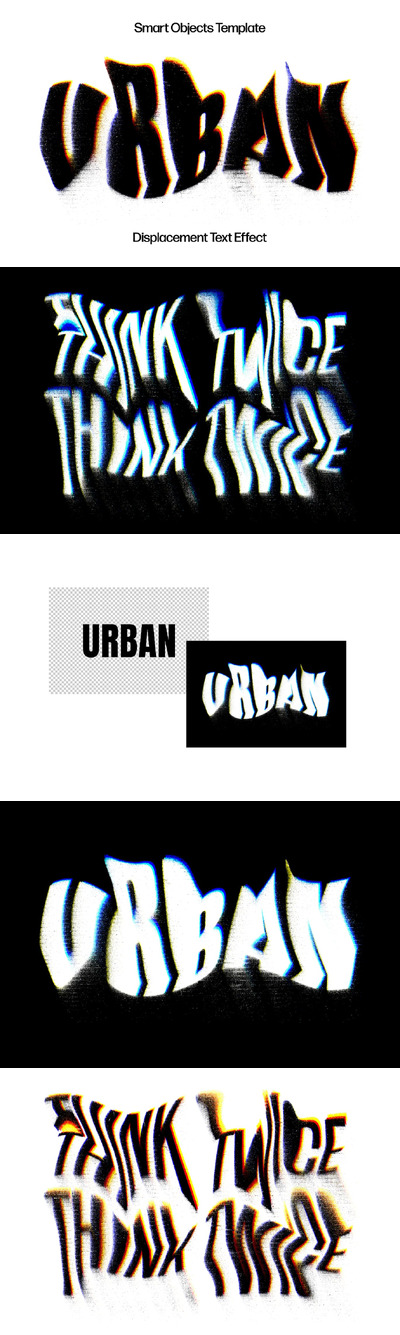 失真故障文本效果 (PSD)