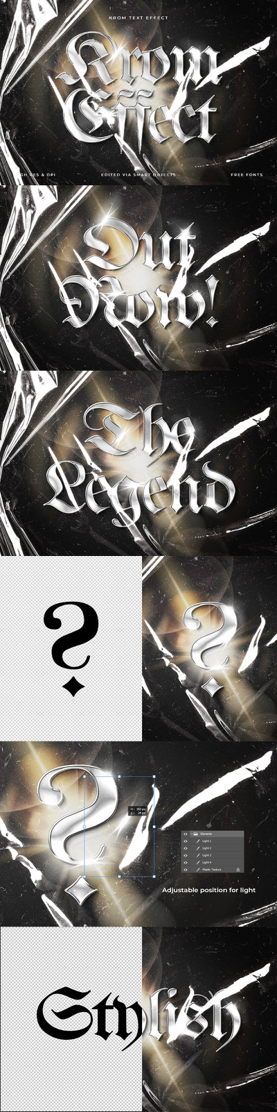 克罗姆文字效果 (PSD)