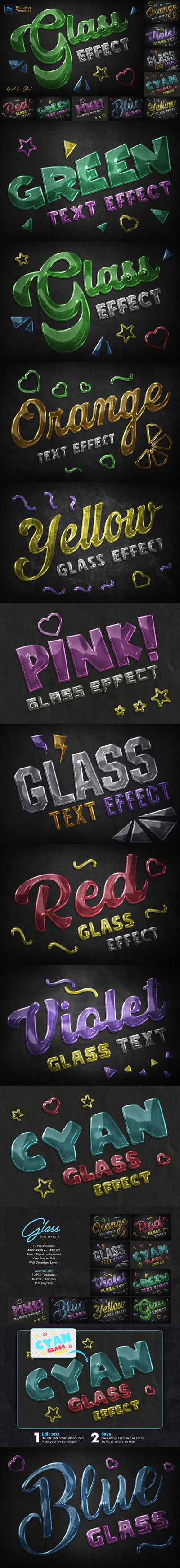 玻璃文字效果 (PSD,PDF)