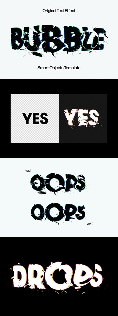 液体调制器里的文本效果 (PSD)