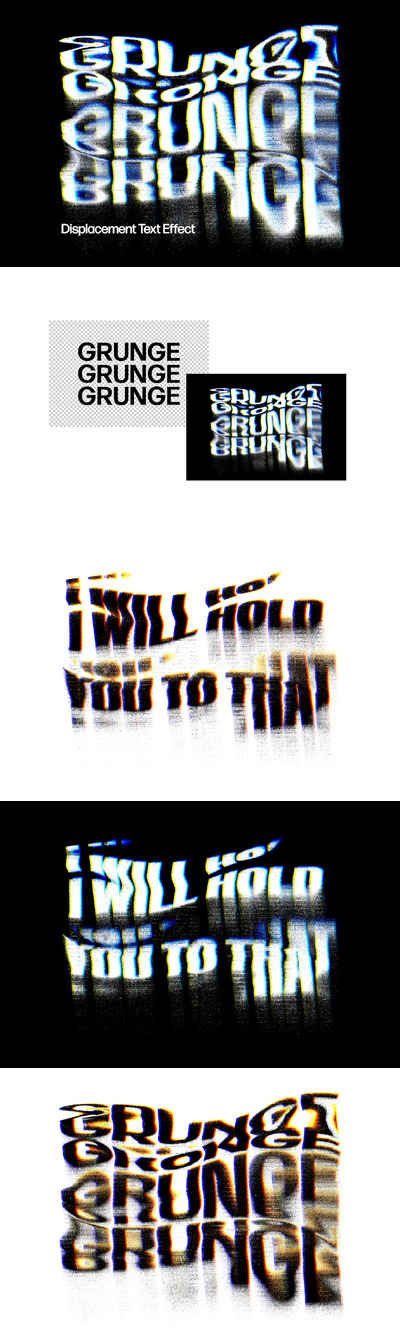 视觉位移文本效果 (PSD)