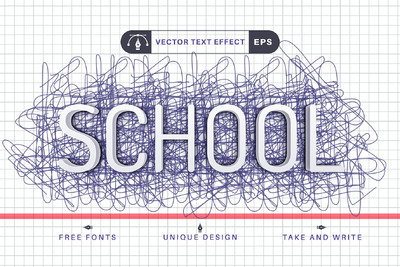 创意线条可编辑文本效果、字体样式 (AI,EPS)