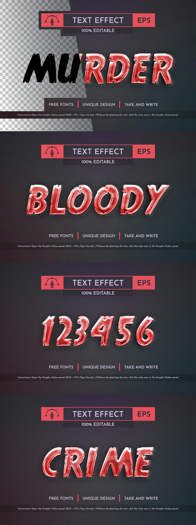 游戏风格可编辑文本效果，字体样式 (AI,EPS)