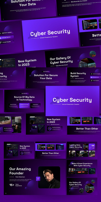 网络安全演示PPT模版 (PPTX)