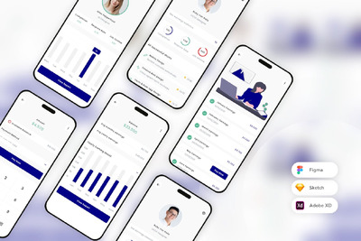 自由职业者会计移动应用APP UI KIT（SKETCH,FIG,XD）