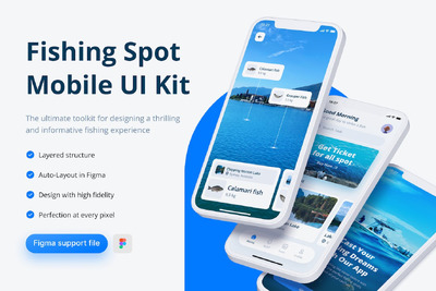 钓鱼点移动应用APP UI KIT (FIG)