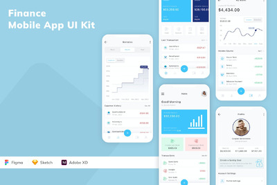 金融移动应用APP UI KIT (SKETCH,FIG,XD)